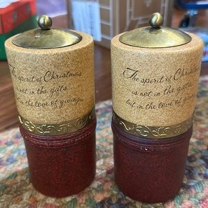 Spirit of Christmas comfort‎ and joy candle holders Set of 2